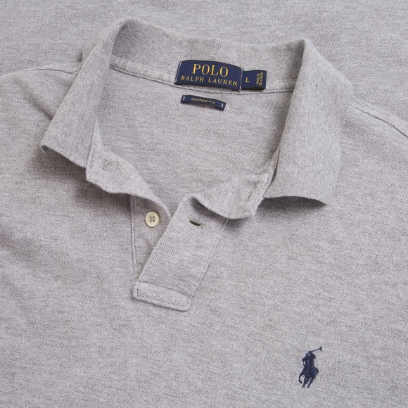 RECENT Polo Ralph Lauren Gray Polo Shirt, Large - Picture 1 of 5